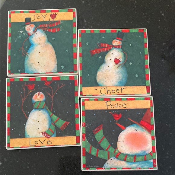 Holiday Snowman Coasters Set - Multicolor - Picture 1 of 1